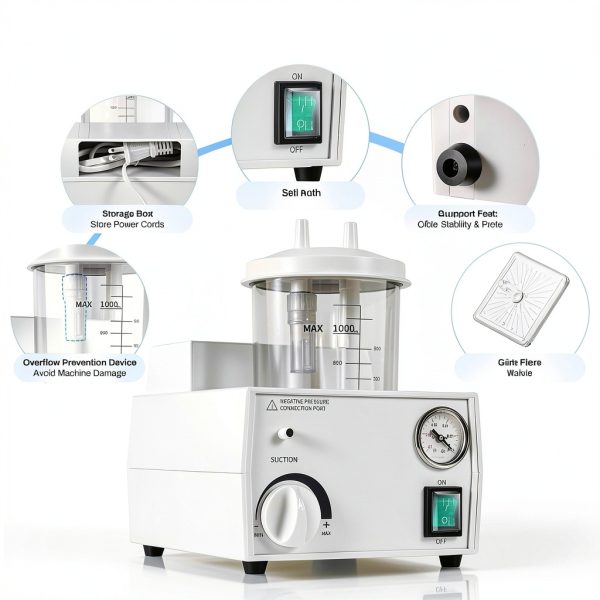 1000ML Portable Veterinary Suction Machine, 110V Electric Quiet Vacuum-4