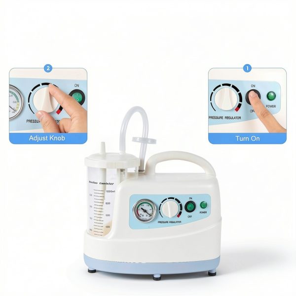 110V Portable Veterinary Suction Machine Unit Low Noise Vacuum Pump Machine 1000ML-5