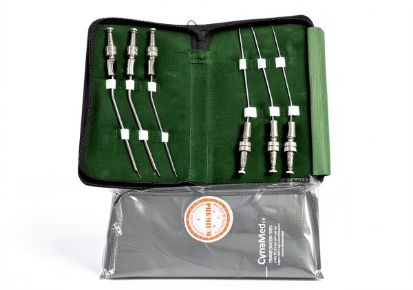 Set of 6 Ent German Stainless Frazier Suction Tube Angled with Valve and Obturator (Cynamed)-4