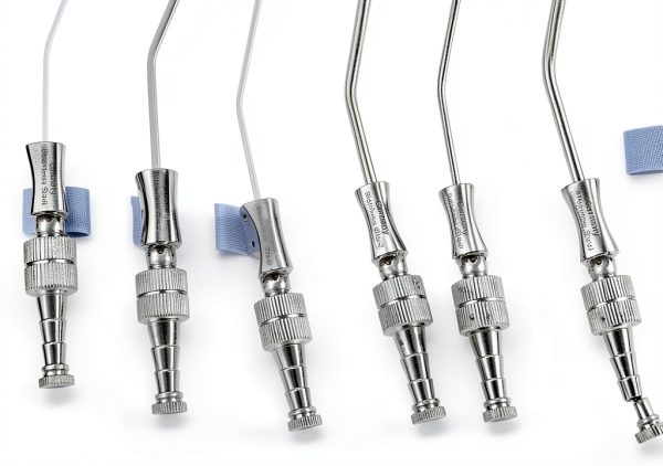 Set of 6 Ent German Stainless Frazier Suction Tube Angled with Valve and Obturator (Cynamed)-2
