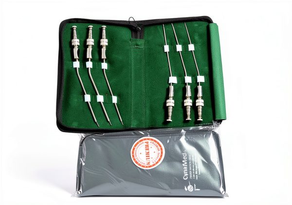 Set of 6 Ent German Stainless Frazier Suction Tube Angled with Valve and Obturator (Cynamed)-3