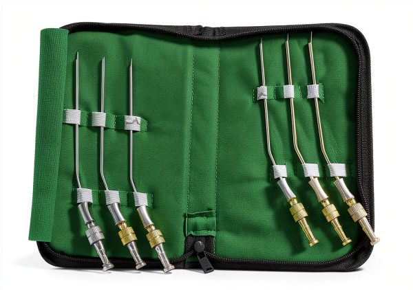 Set of 6 Ent German Stainless Frazier Suction Tube Angled with Valve and Obturator (Cynamed)-0