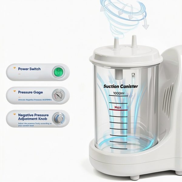 Portable Veterinary Suction Machine for Home Use with 1000ml Capacity-2