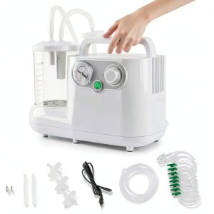 Portable Veterinary Suction Machine for Home Use, White Suction Machine with 1000ML Capacity, All Accessories-0
