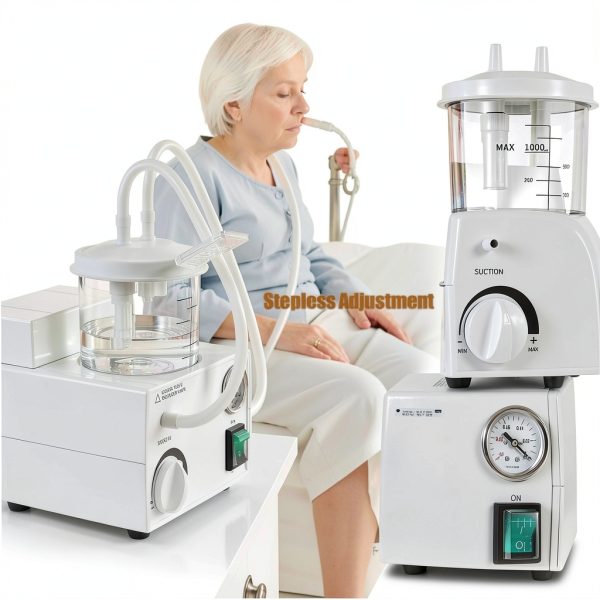 Electric Suction Machine, Portable Extractor with Adjustable Pressure for Home Care & Nursing Facilities-5