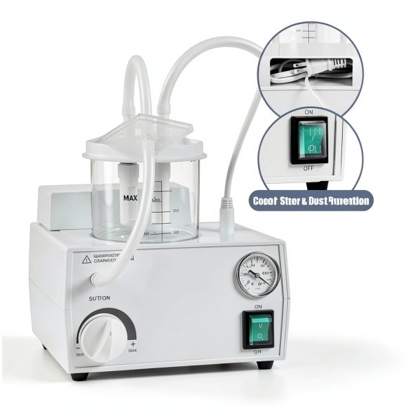 Electric Suction Machine, Portable Extractor with Adjustable Pressure for Home Care & Nursing Facilities-6