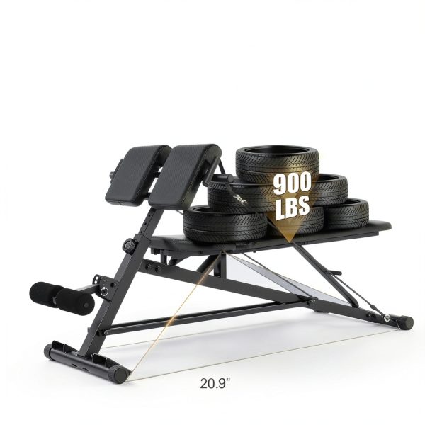 OPPSDECOR 900LBS Adjustable Weight Bench Roman Chair with Resistance-2